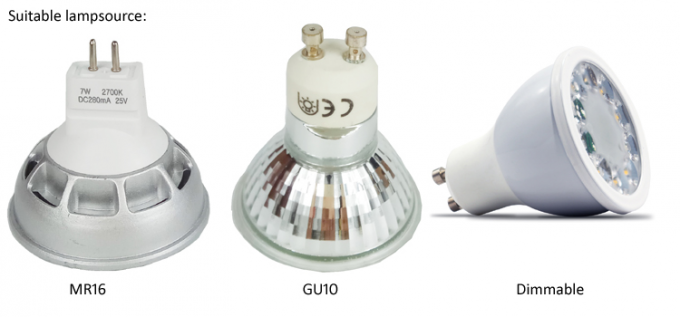 Gu10 esquadram a montagem Downlight da superfície do diodo emissor de luz, luzes Downlights brancas/do preto diodo emissor de luz